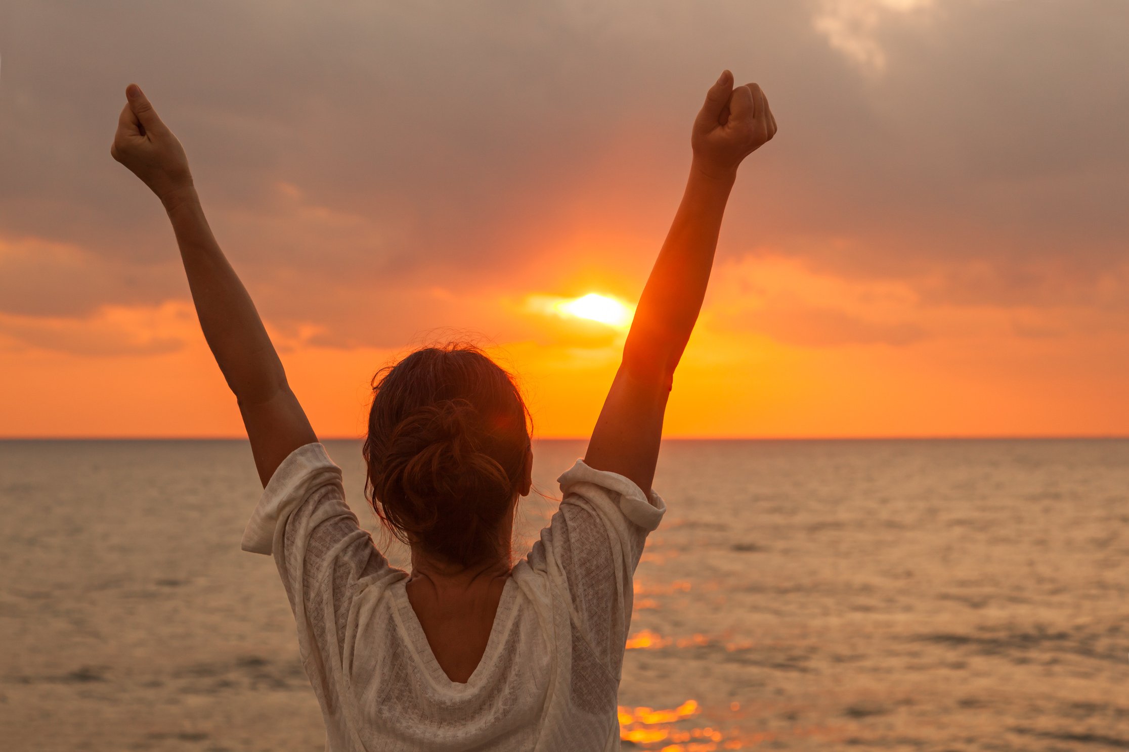 Happy woman on beach