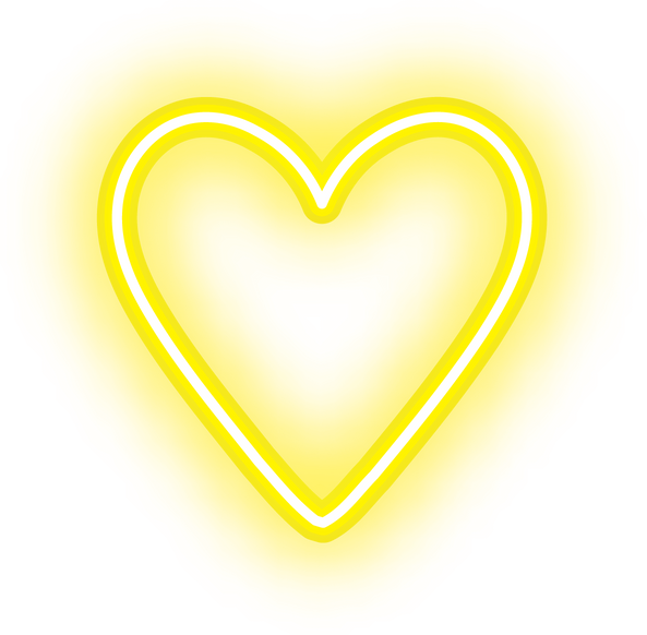 Heart Neon Frame Yellow