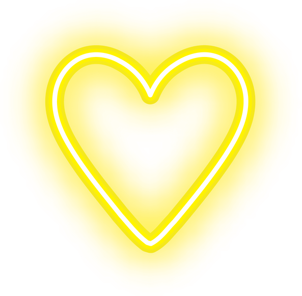 Heart Neon Frame Yellow