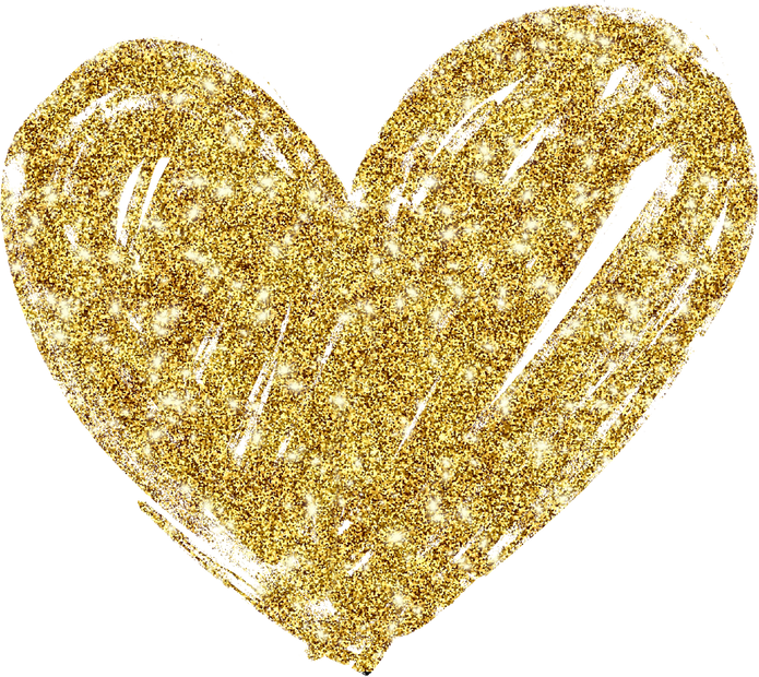 Gold Glitter Heart